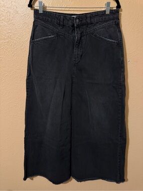 We the Free Black Denim Midi Skirt